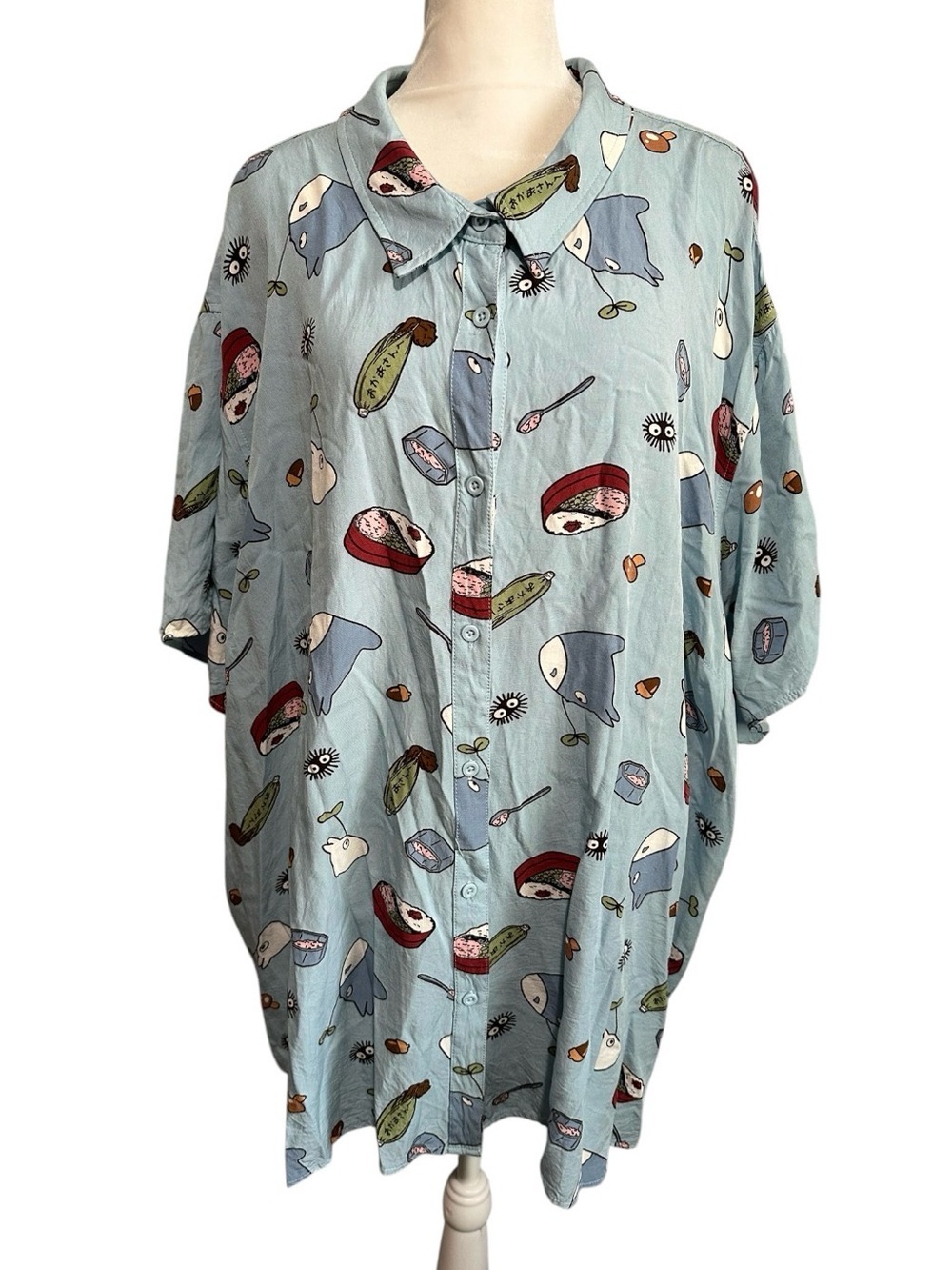 My Neighbor Totoro Light Blue Character Button-Up shirt size 5